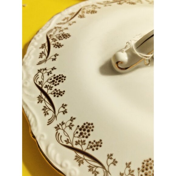 Vintage Coalport England Vegetable/Soup Tureen  "Burgundy" Pattern 10 1/2" - Picture 8 of 15